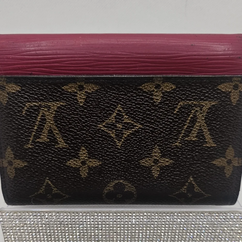 Louis Vuitton Brown Monogram and Pink Epi Leather Continental Wallet